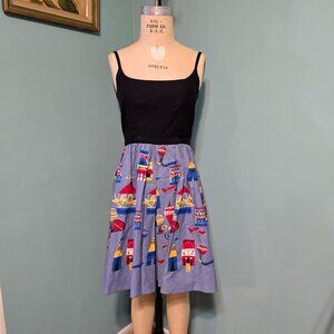 Anna Sui/ Anthro County Fair print dress. Sz 2. 100% cotton. Great Cond.